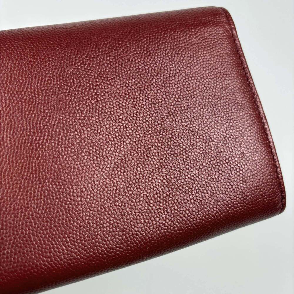 CHANEL Red Leather Logo Wallet - Picture 4 of 11
